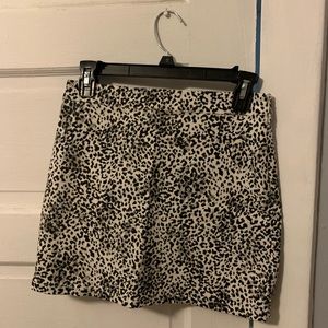 White Leopard Print Mini Skirt